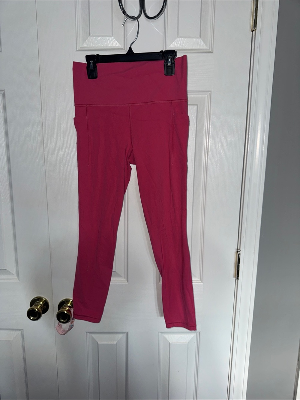 Athleta Girls Hot Pink Fold-Over Waist Leggings